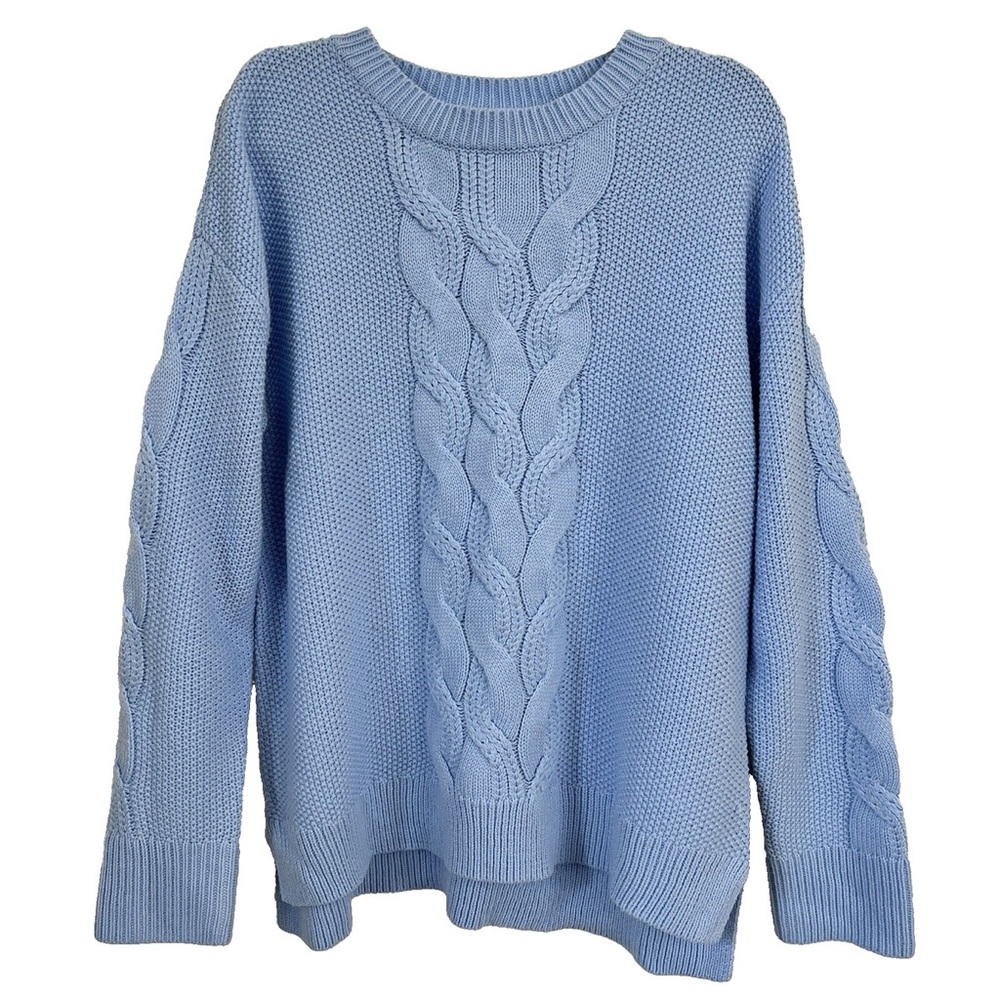 BABY BLUE OVERSIZED KNIT ST JOHN’S BAY SWEATER